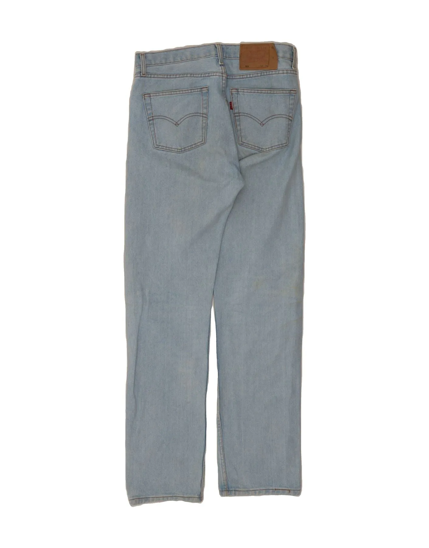 LEVI'S Mens 501 Straight Jeans W34 L36 Blue Cotton