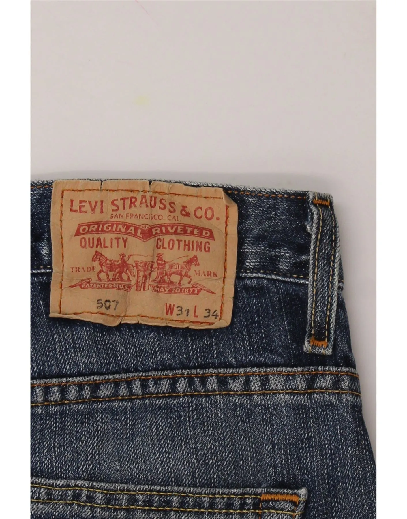 LEVI'S Mens 507 Bootcut Jeans W31 L28 Blue Cotton