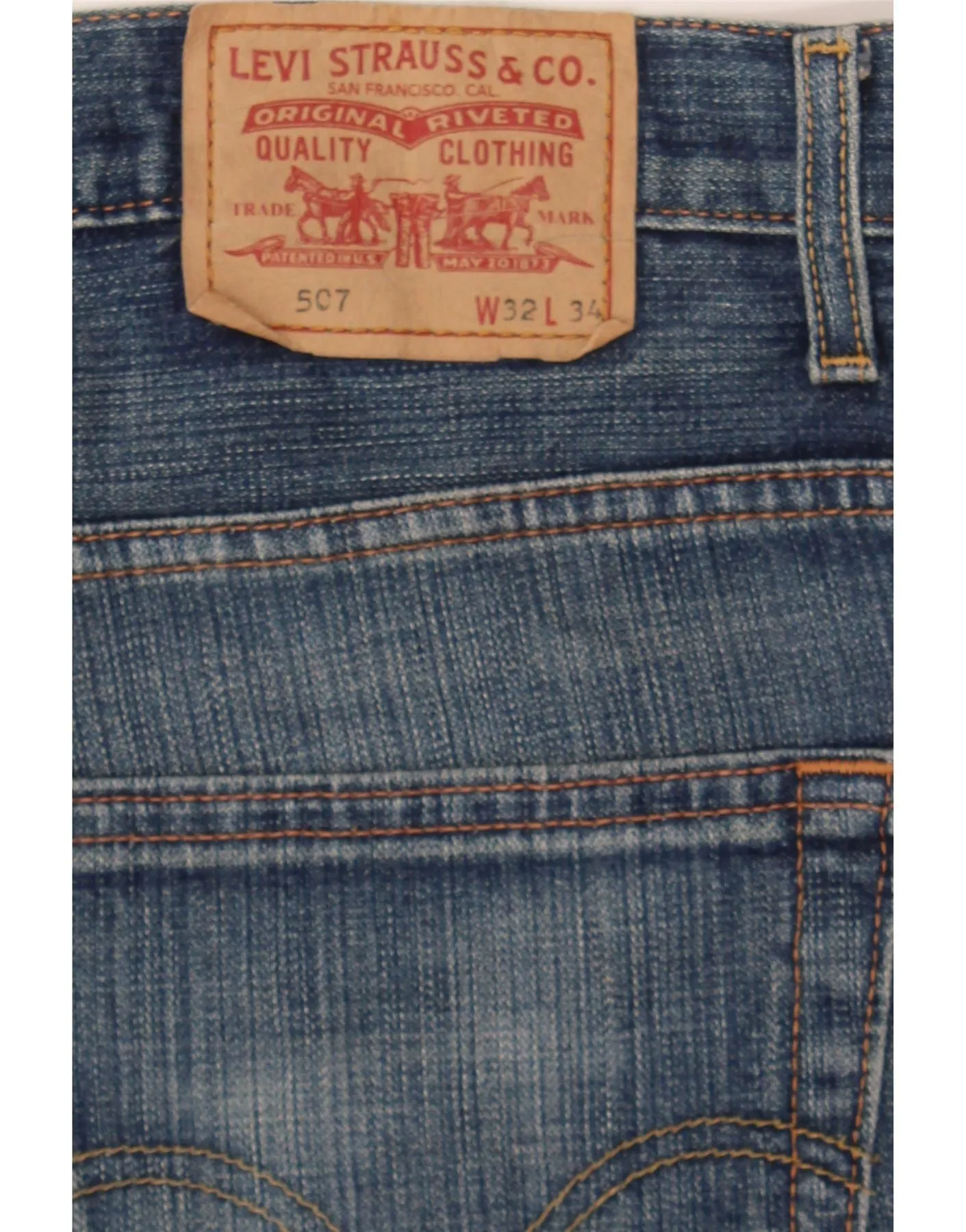LEVI'S Mens 507 Bootcut Jeans W32 L34 Blue