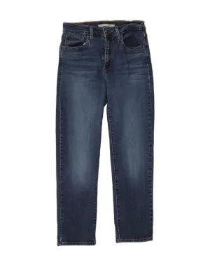 LEVI'S Womens 724 High Rise Straight Cropped Jeans W27 L25 Navy Blue