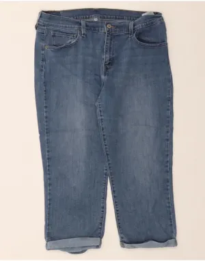 LEVI'S Womens Capri Jeans W32 L21 Blue Cotton
