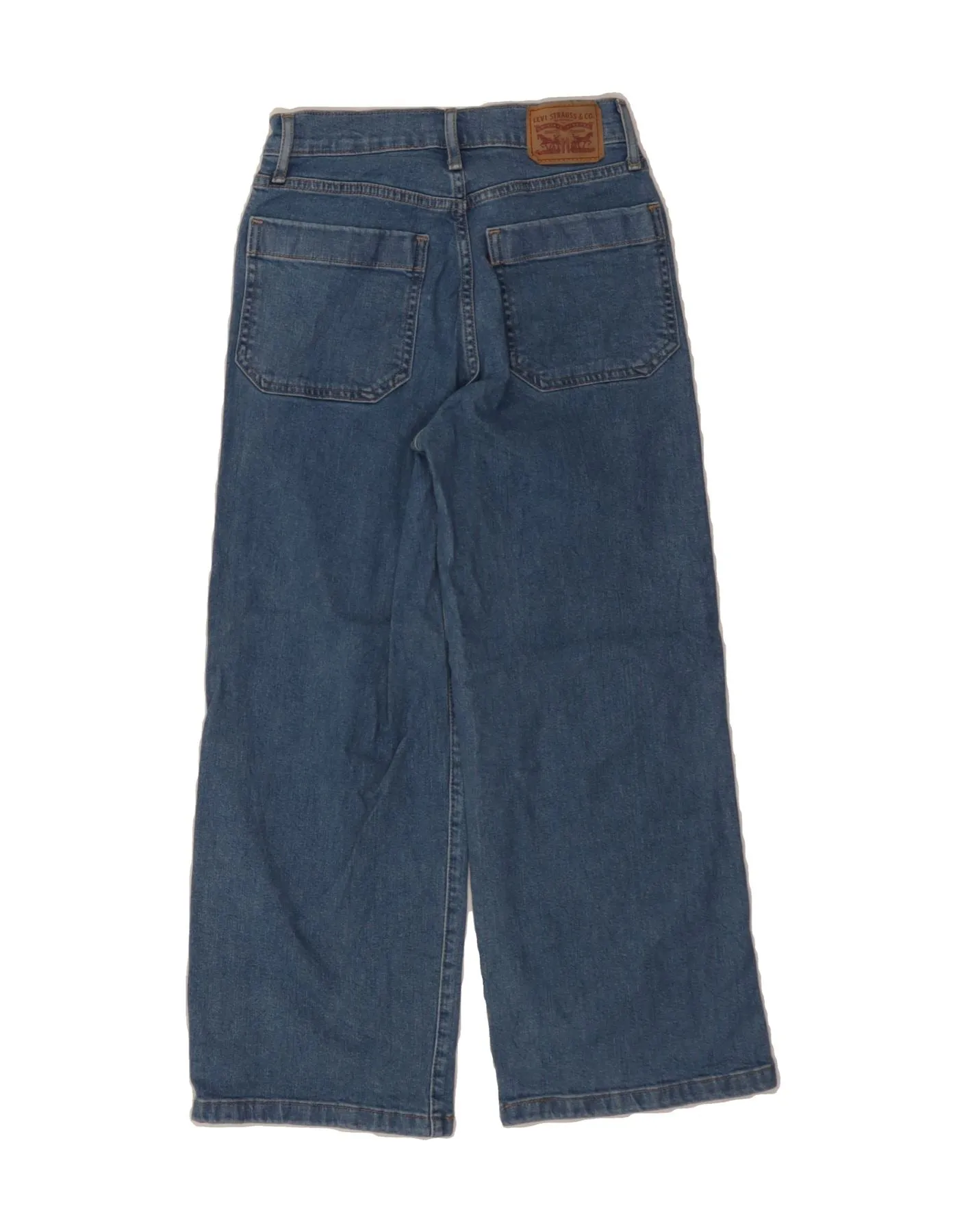 LEVI'S Womens Mile High Wide Leg Cropped Jeans W26 L25 Blue Cotton
