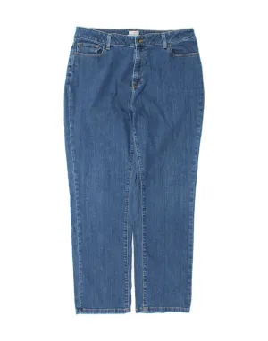 L.L.BEAN Womens Classic Fit Straight Jeans US 16 2XL W35 L29 Blue Cotton