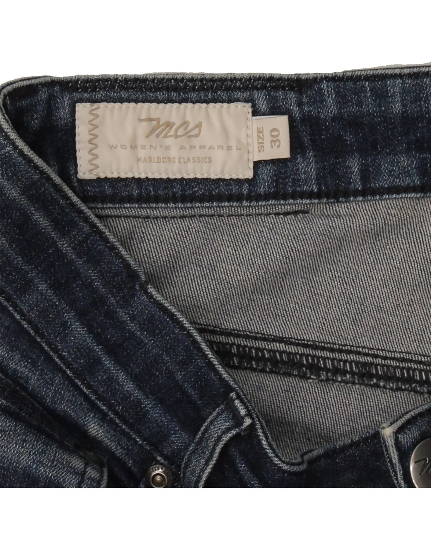 MARLBORO CLASSICS Womens Straight Jeans W30 L31 Blue Cotton