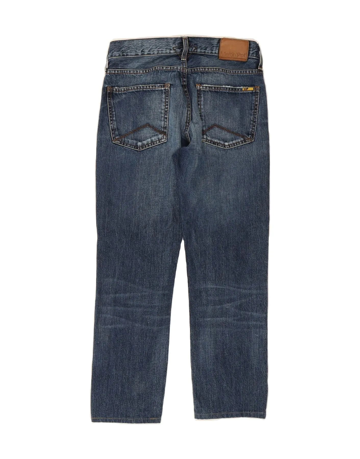 MELTIN' POT Mens Straight Jeans W30 L26 Blue Cotton