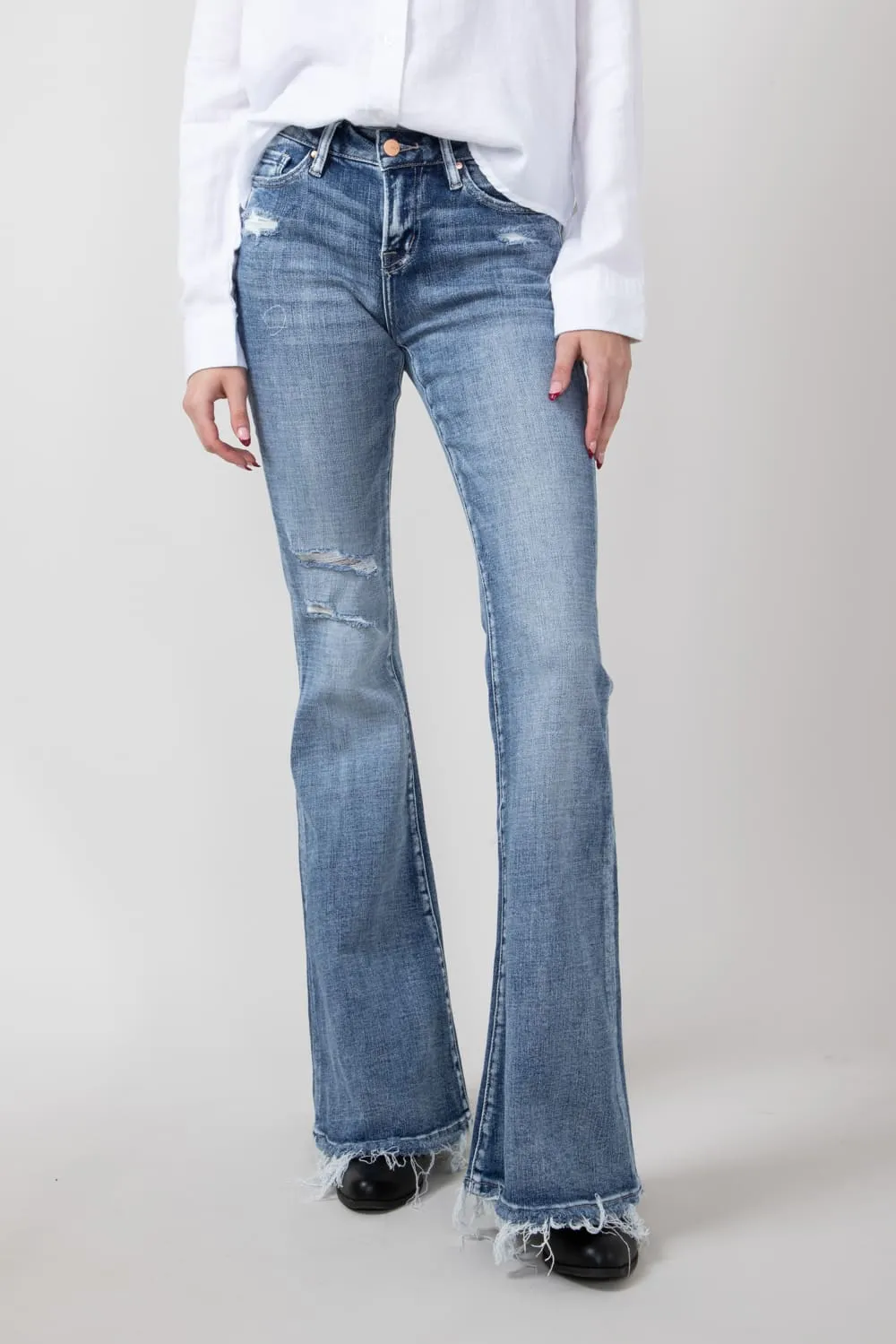 Mica Mid Rise Super Flare Jeans for Women | MDP-F3124M