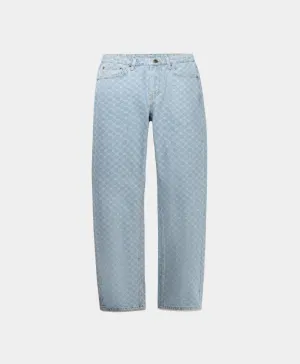 Mid Blue Amba Monogram Relaxed Jeans