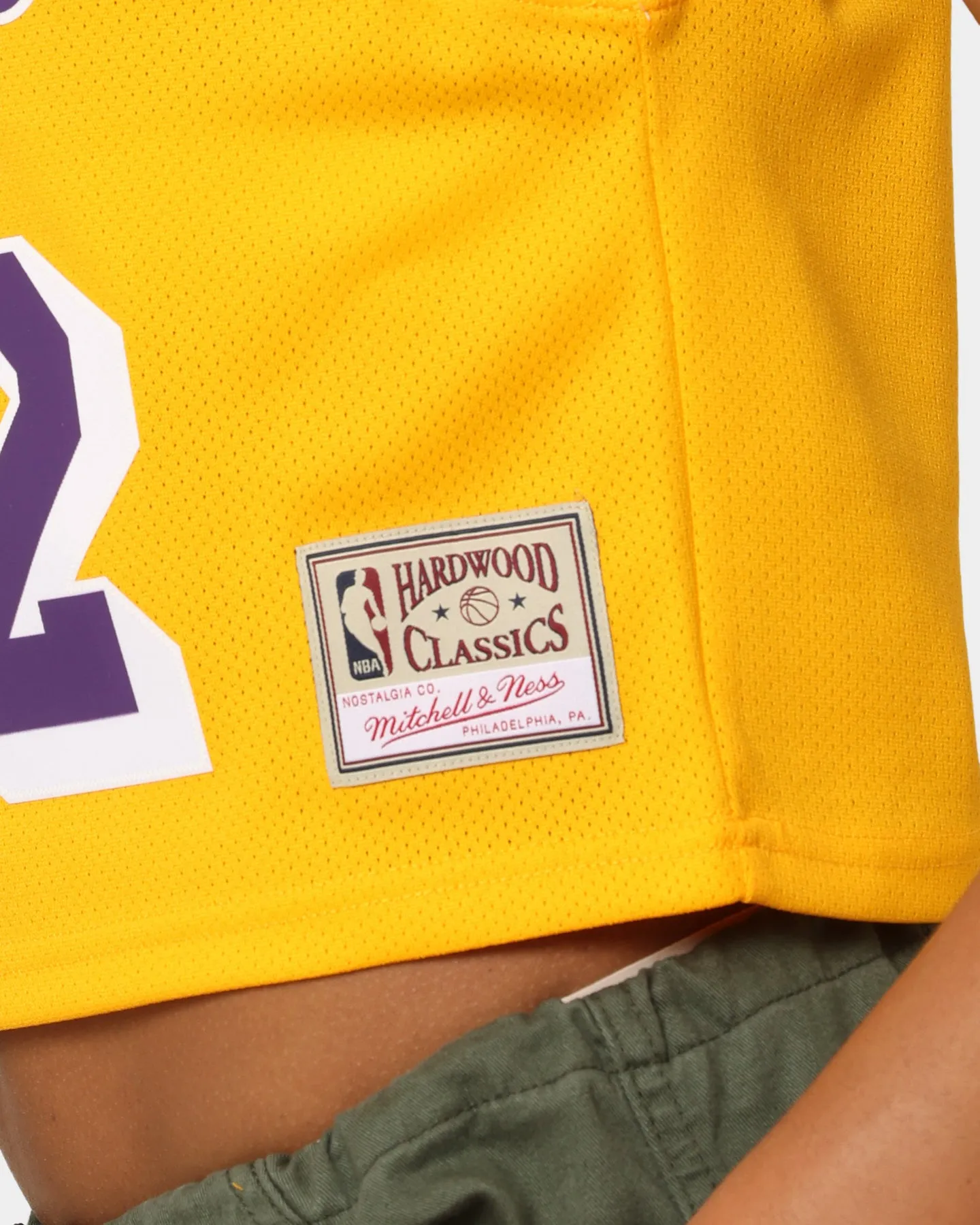 Mitchell & Ness Women's Los Angeles Lakers Earvin Magic Johnson #32 NBA Cropped Jersey Yellow/Purple
