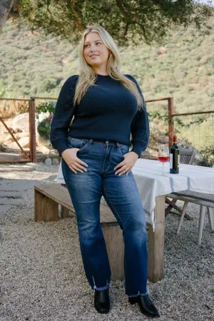 Natalie Mid Rise Non-Distressed Hem Bootcut Jeans - PLUS