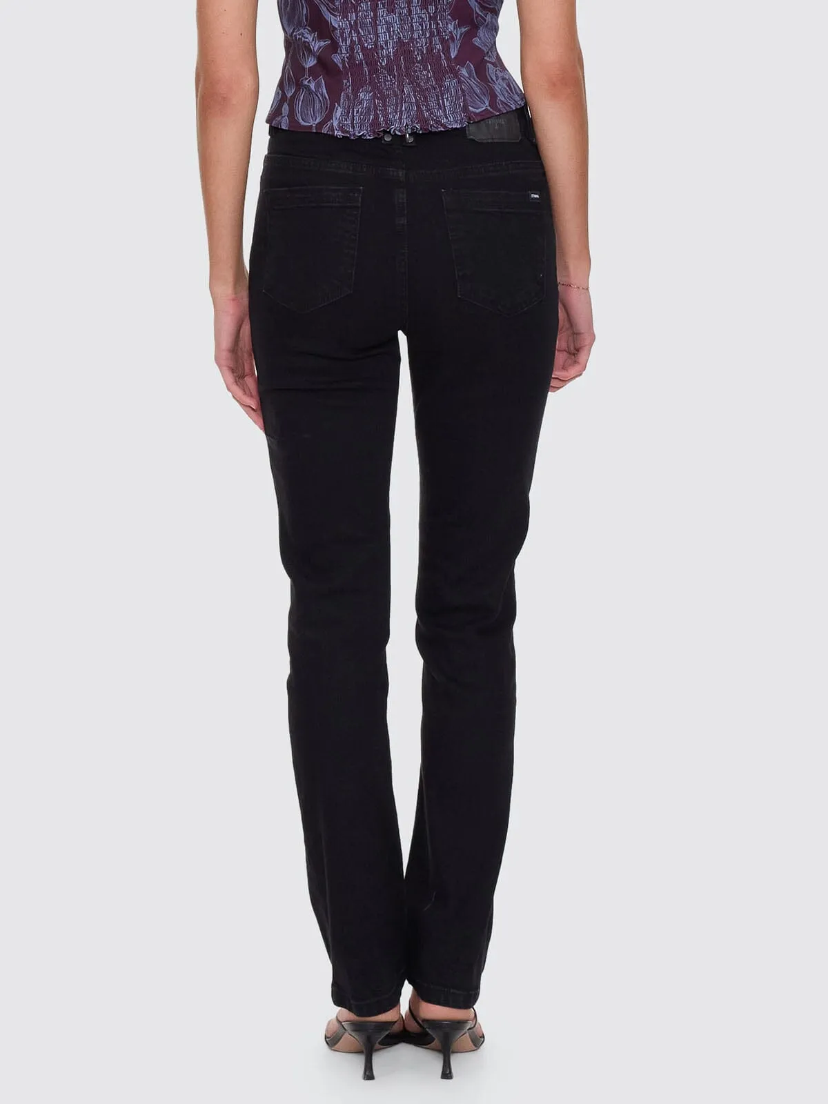 Nicole High Rise Stretch Straight Jean  - Black Rinse