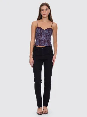 Nicole High Rise Stretch Straight Jean  - Black Rinse