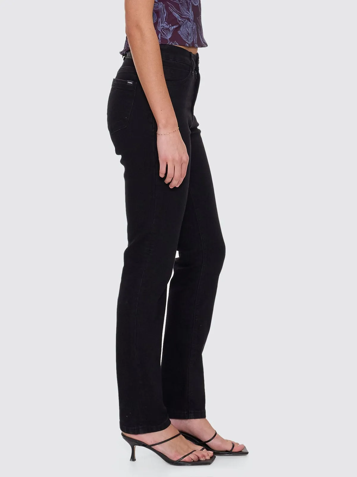 Nicole High Rise Stretch Straight Jean  - Black Rinse