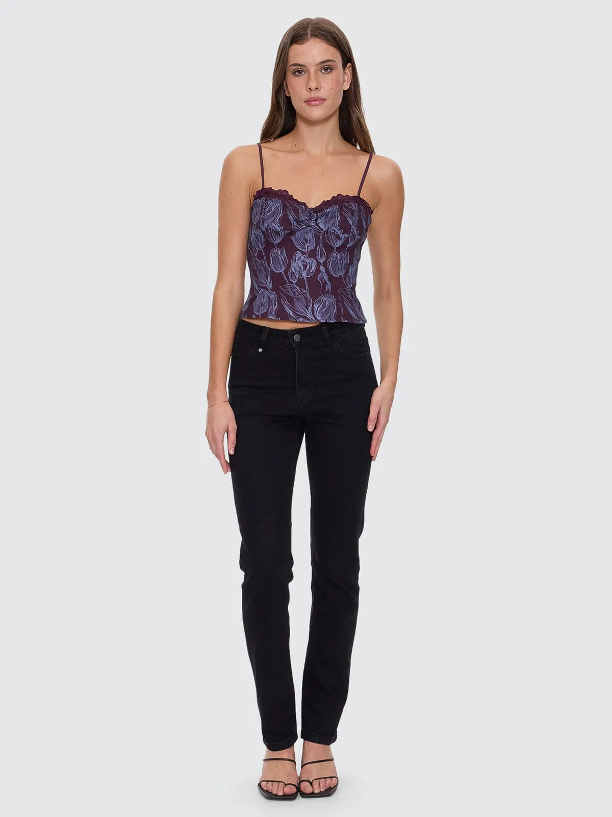 Nicole High Rise Stretch Straight Jean  - Black Rinse