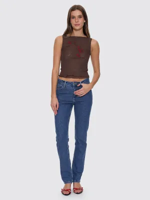 Nicole High Rise Stretch Straight Jean - Vintage Rinse Blue
