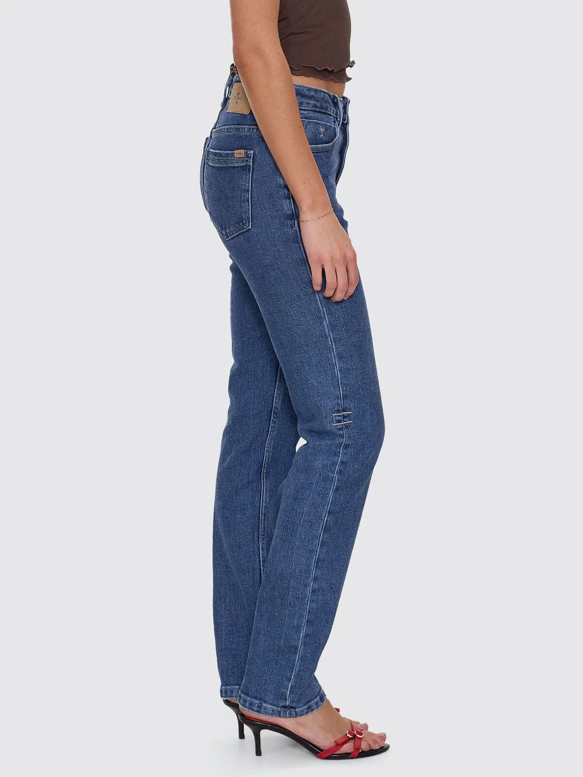 Nicole High Rise Stretch Straight Jean - Vintage Rinse Blue