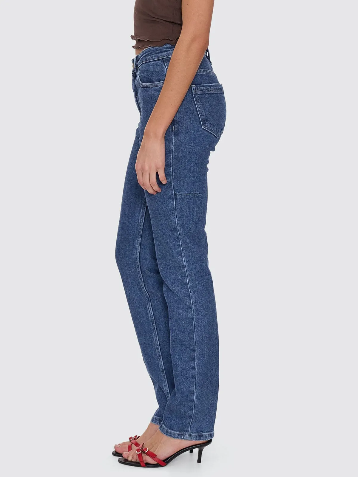 Nicole High Rise Stretch Straight Jean - Vintage Rinse Blue