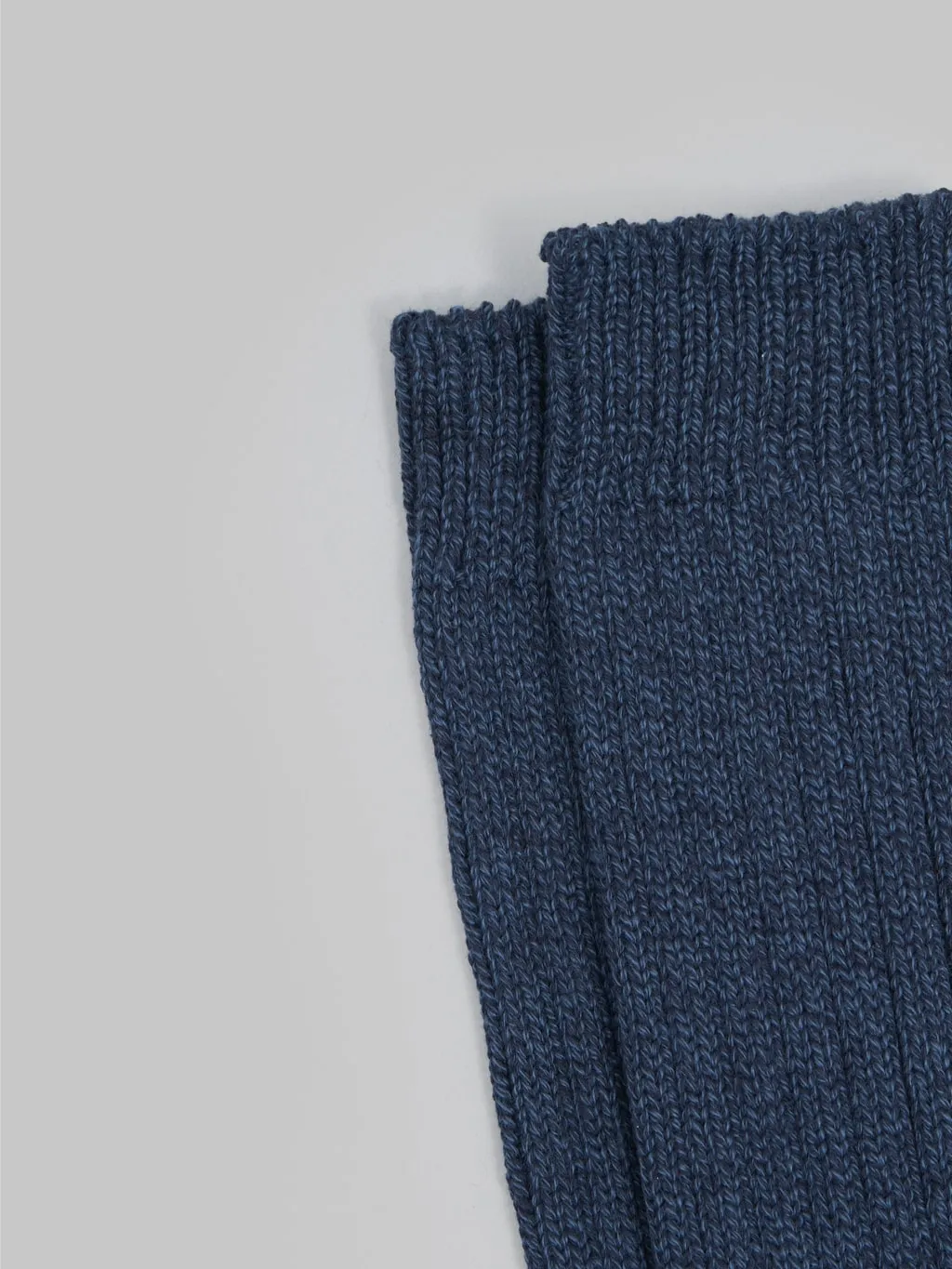 Nishiguchi Kutsushita Luxurious Cotton Ribbed Socks Denim