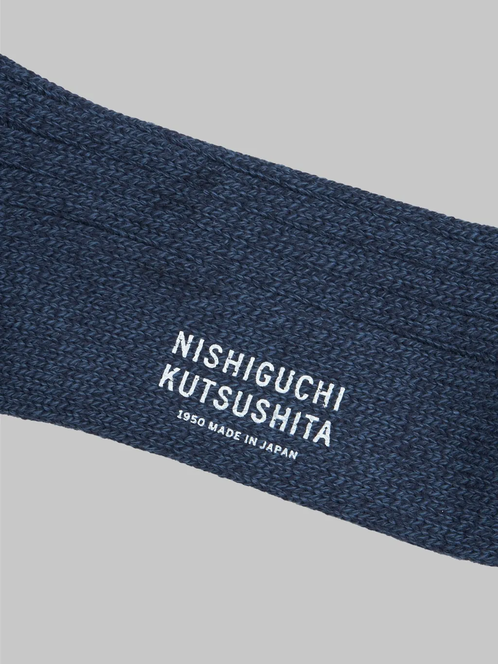 Nishiguchi Kutsushita Luxurious Cotton Ribbed Socks Denim