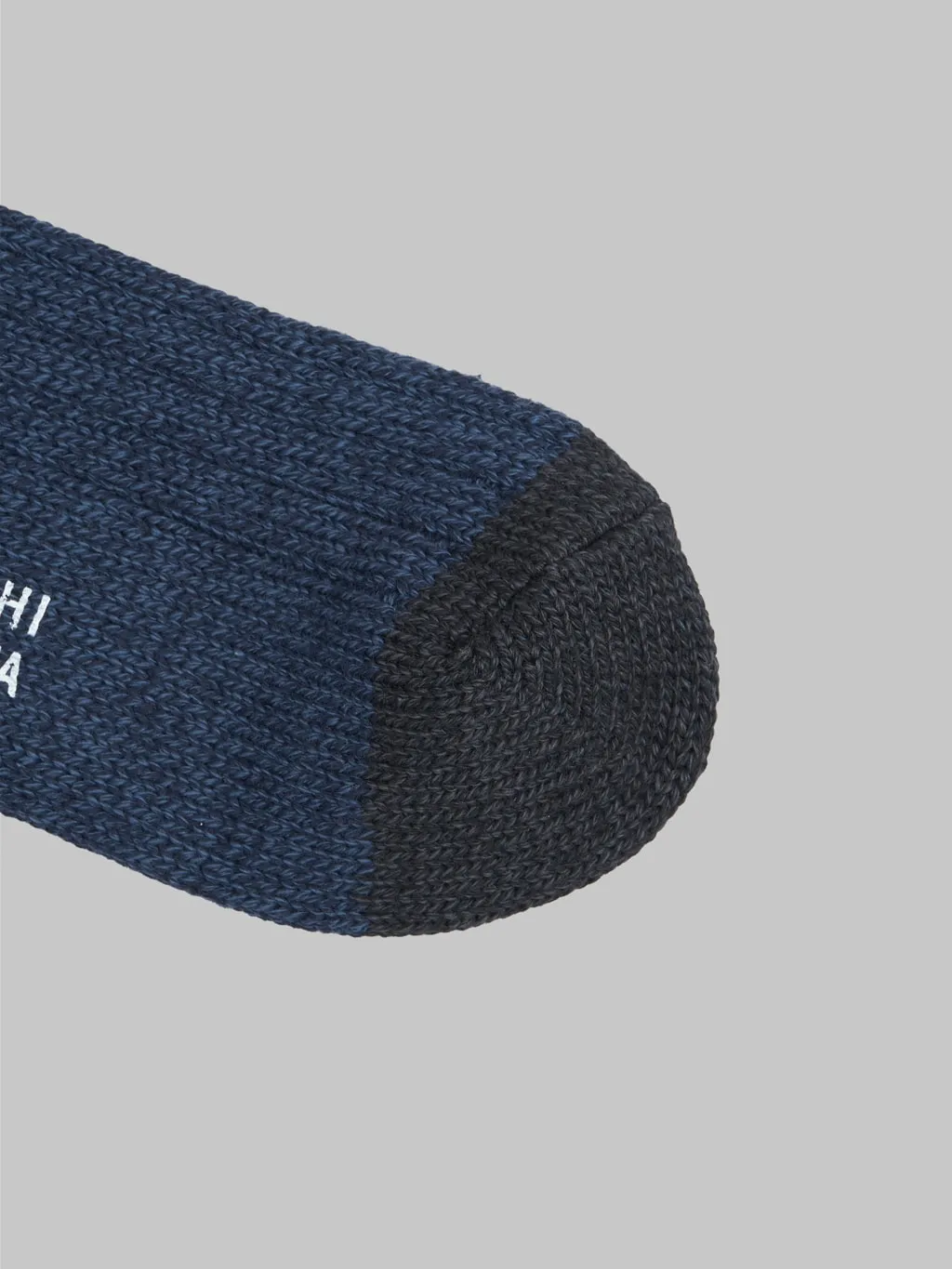 Nishiguchi Kutsushita Luxurious Cotton Ribbed Socks Denim