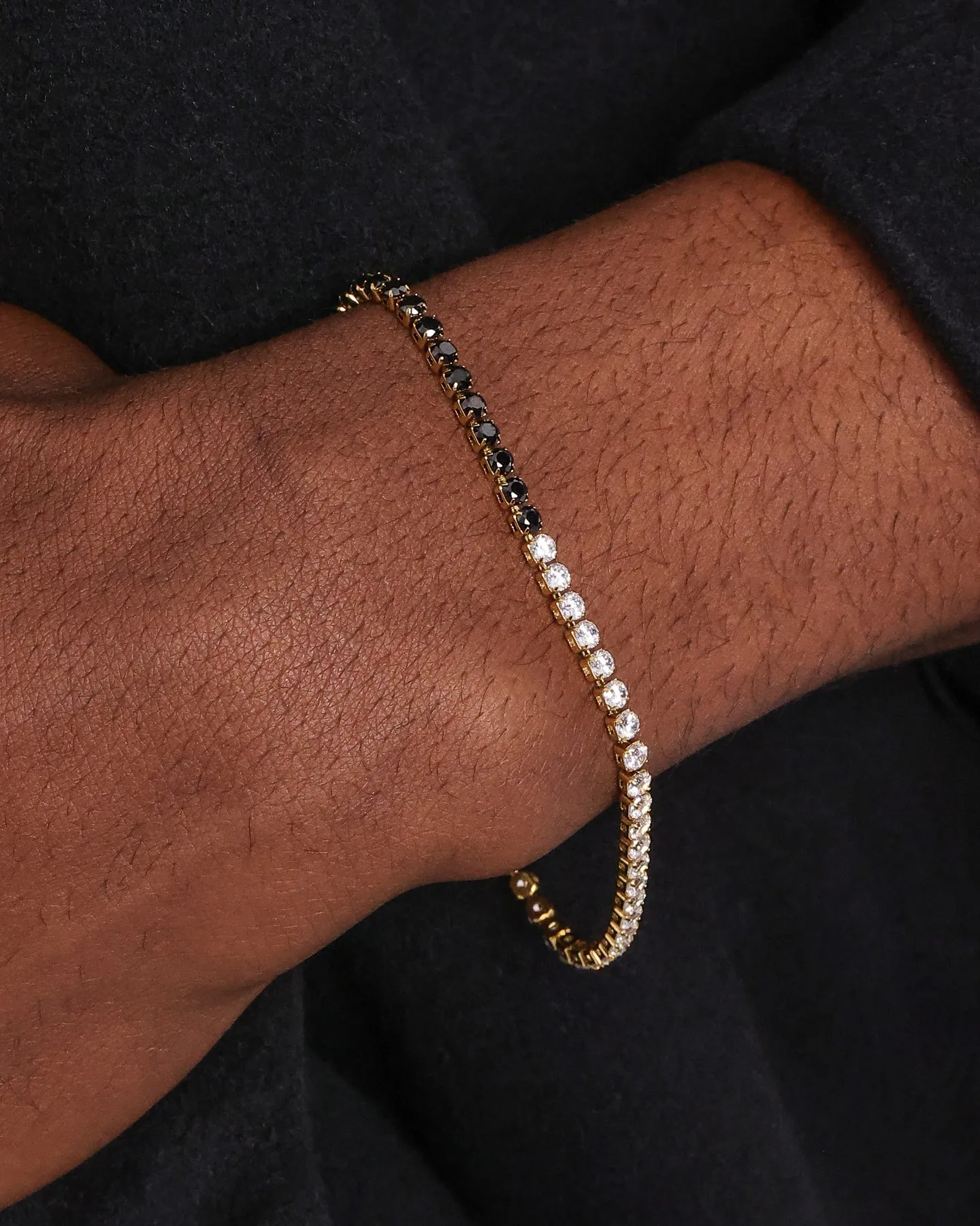 NXS 3mm Tennis Gradient Bracelet Black/White