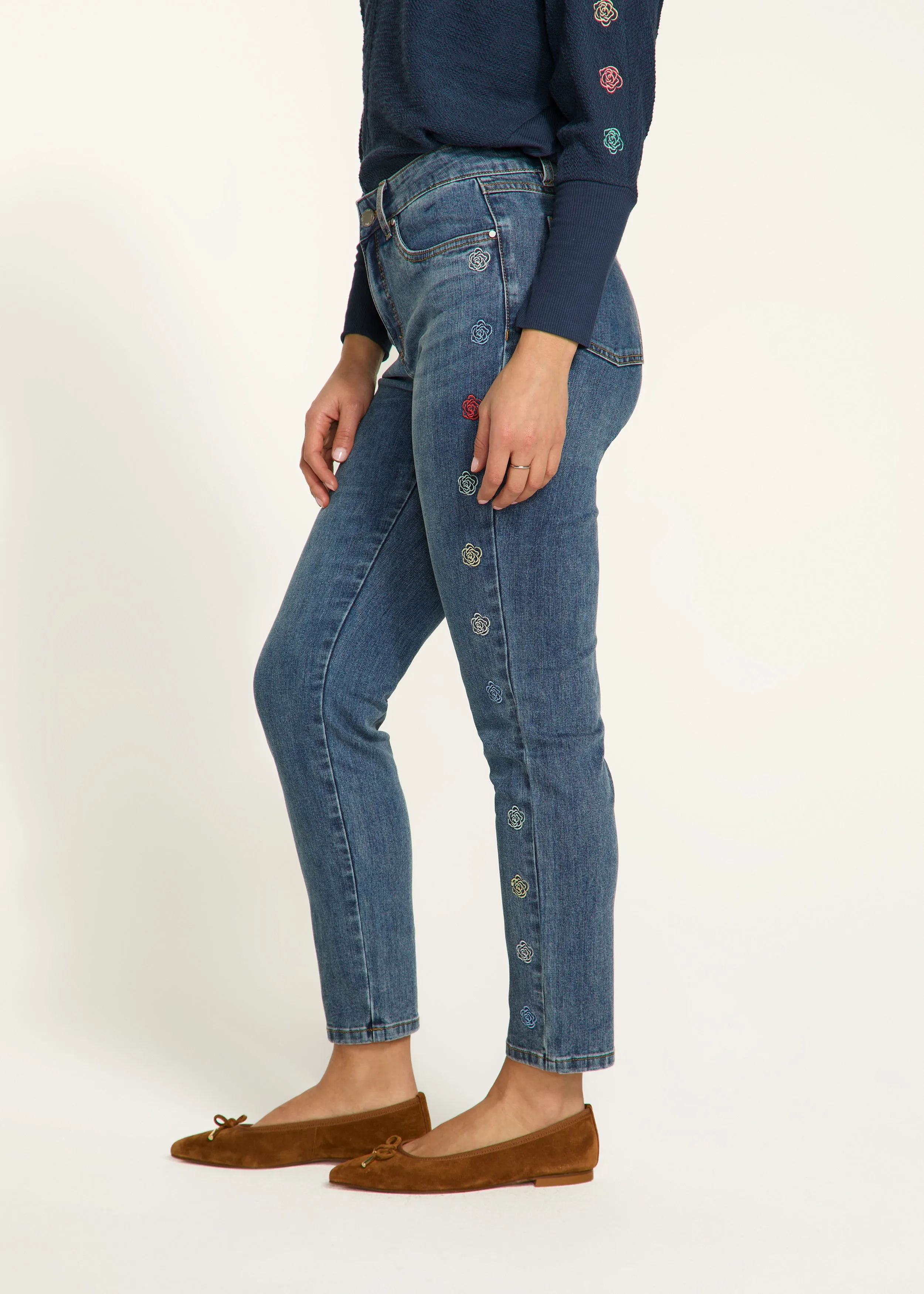 Olivia Pencil Ankle Denim, Medium Wash