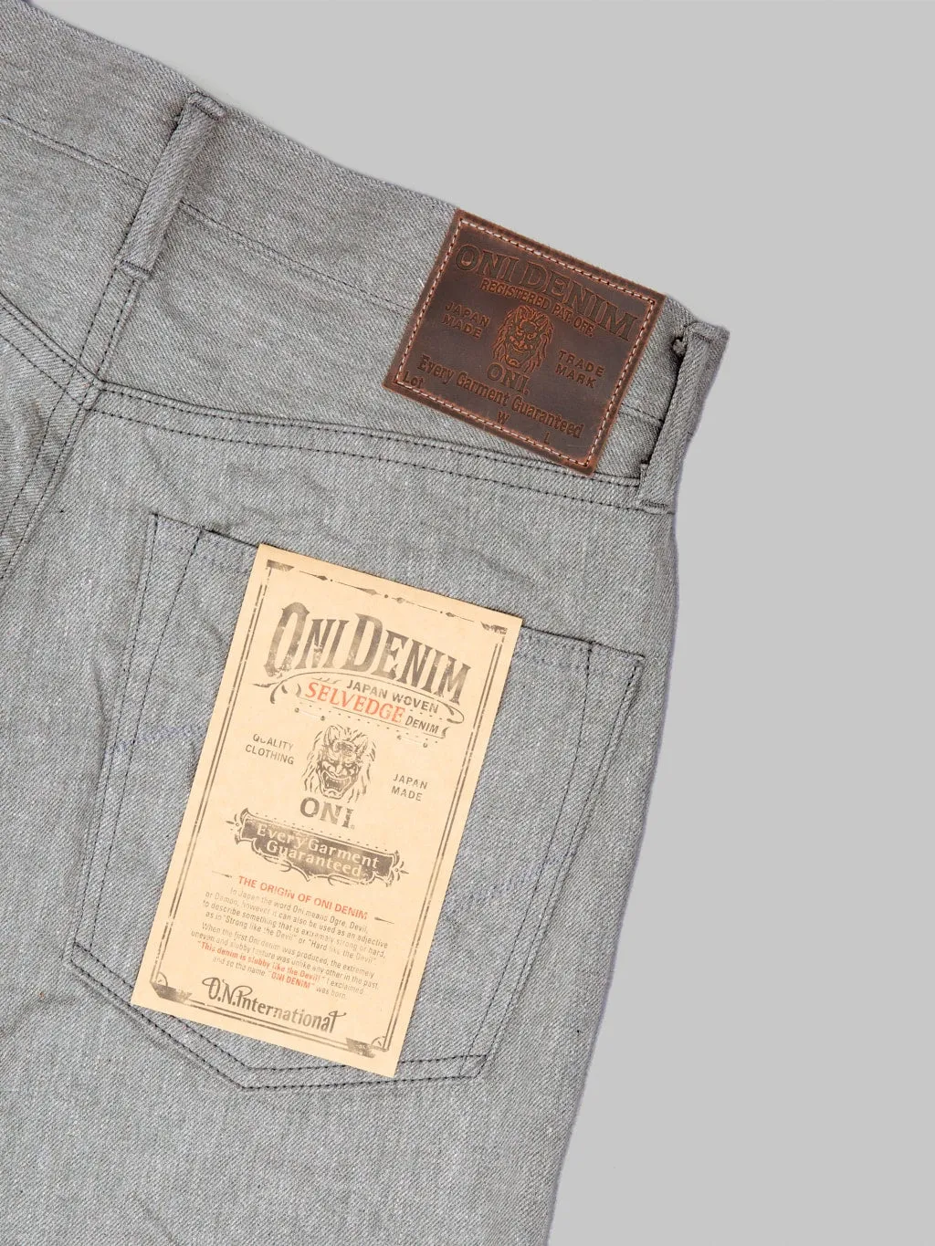 ONI Denim 622-MOKU 11ozMixed Grey Denim Relaxed Tapered Jeans