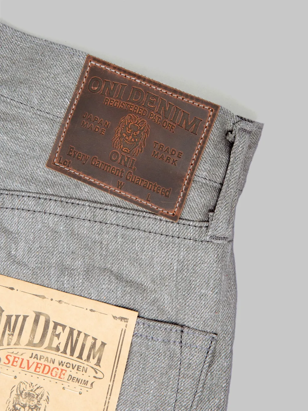 ONI Denim 622-MOKU 11ozMixed Grey Denim Relaxed Tapered Jeans