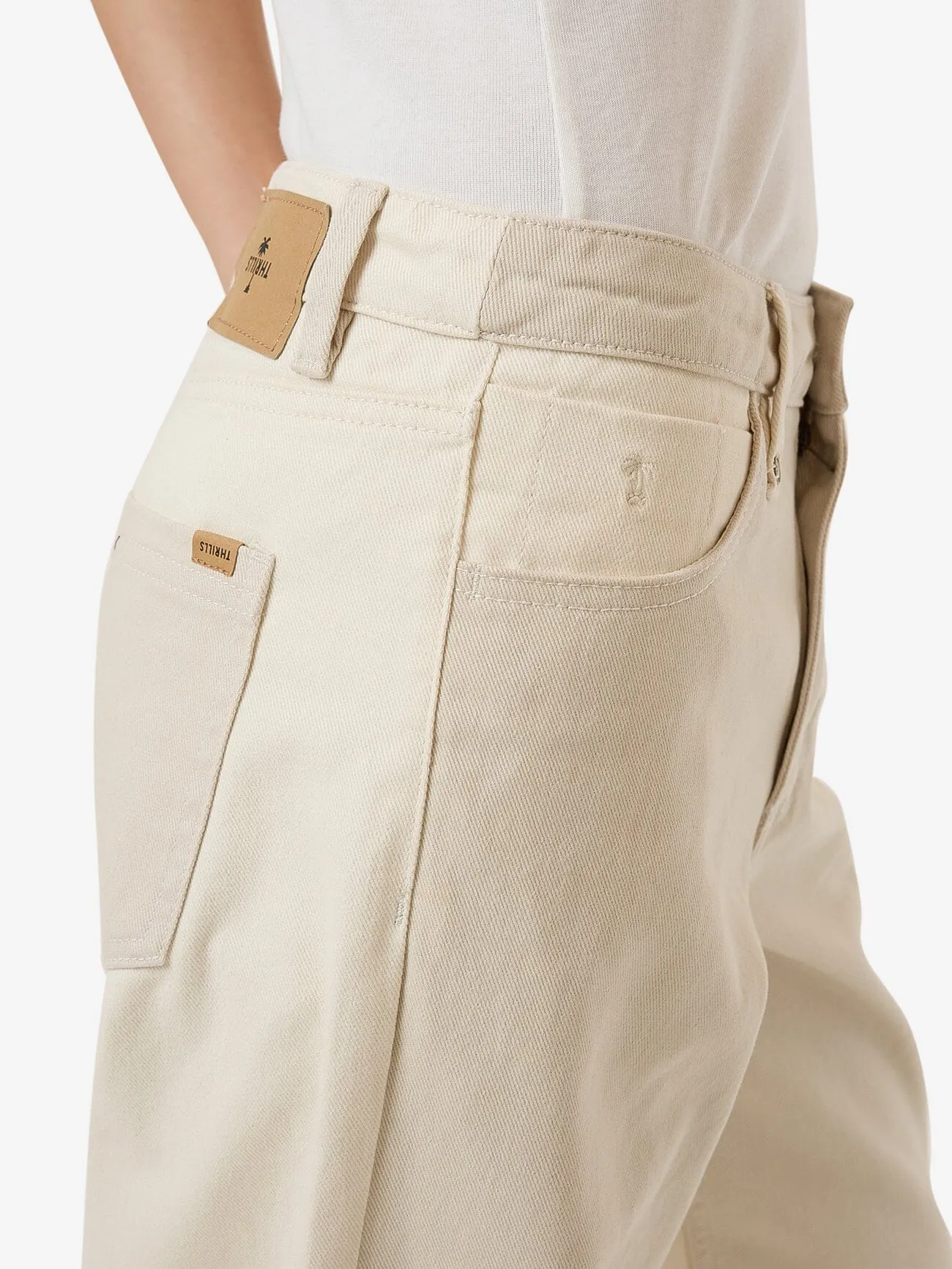 Pieces Billie Low Rise Baggy Jean - Alabaster