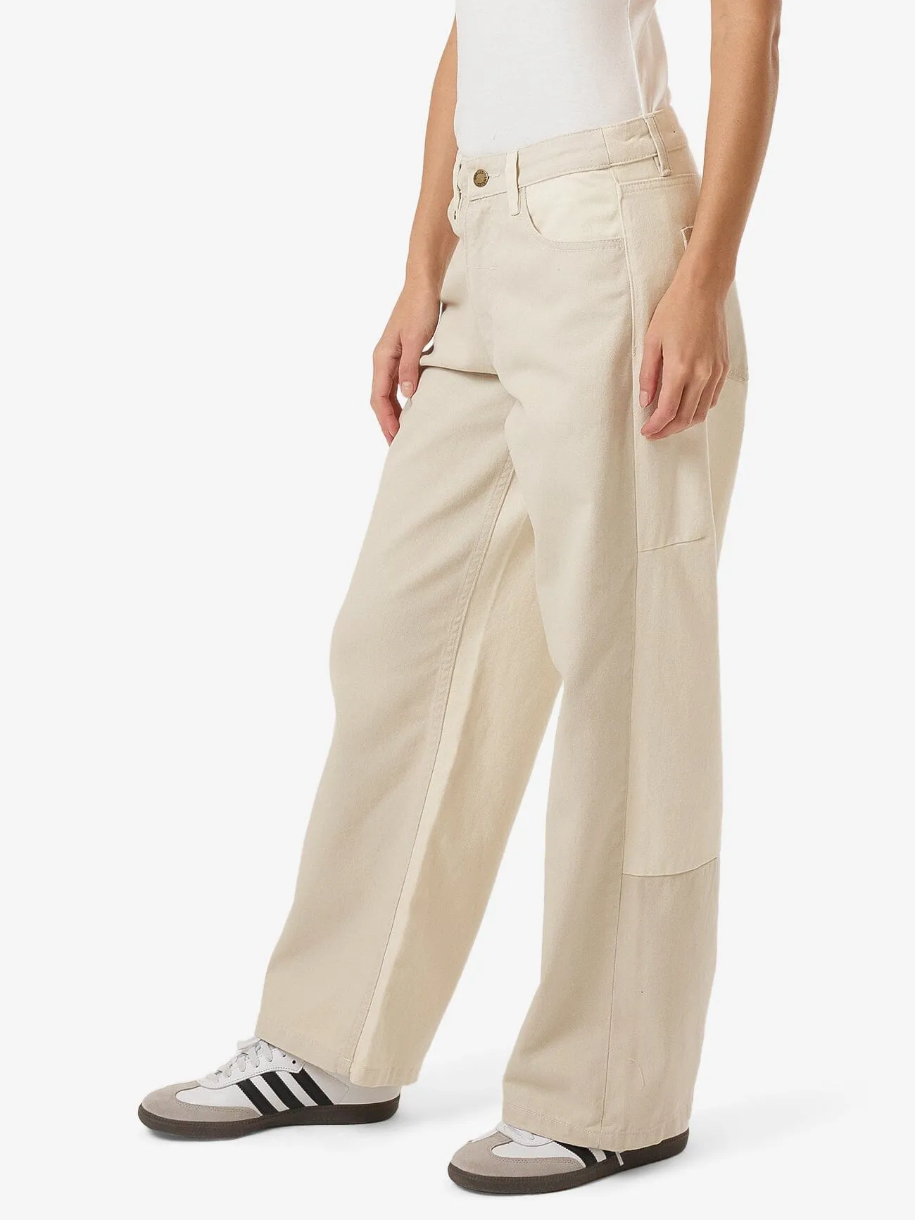Pieces Billie Low Rise Baggy Jean - Alabaster