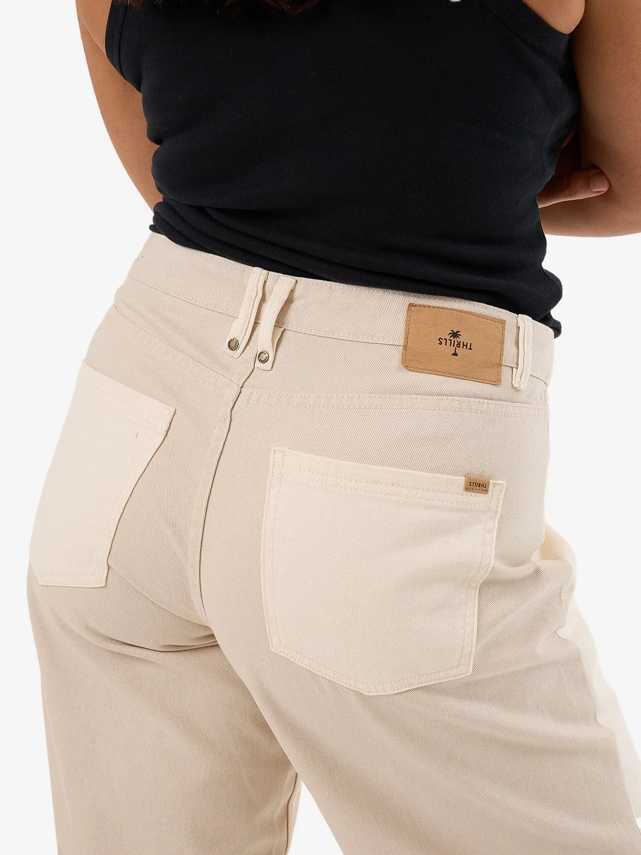 Pieces Billie Low Rise Baggy Jean - Alabaster