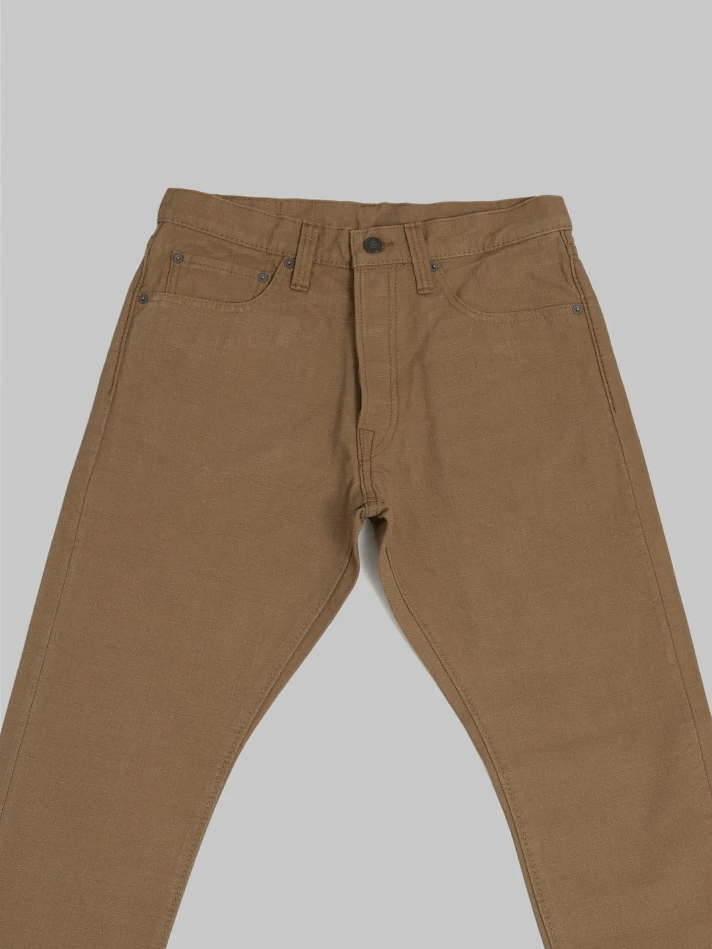Pure Blue Japan 1175-KH 13.5oz Duck Canvas Relaxed Tapered Pants Khaki