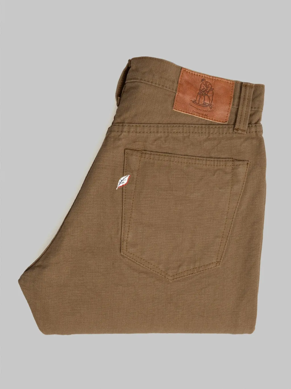 Pure Blue Japan 1175-KH 13.5oz Duck Canvas Relaxed Tapered Pants Khaki