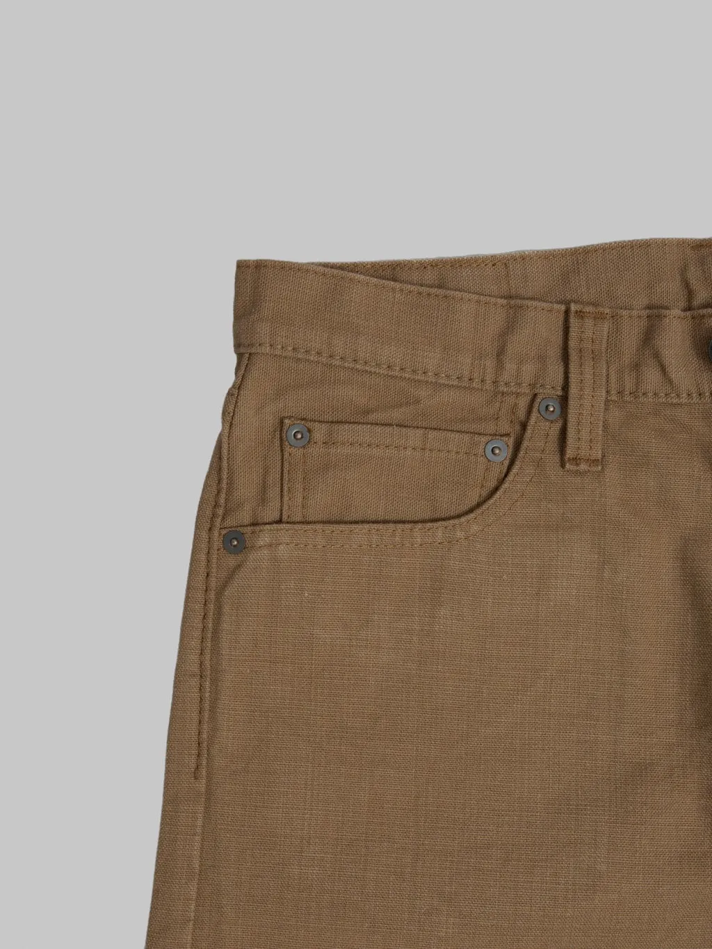 Pure Blue Japan 1175-KH 13.5oz Duck Canvas Relaxed Tapered Pants Khaki