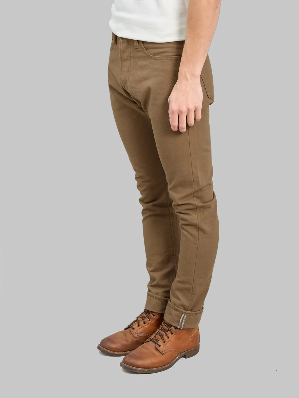 Pure Blue Japan 1175-KH 13.5oz Duck Canvas Relaxed Tapered Pants Khaki