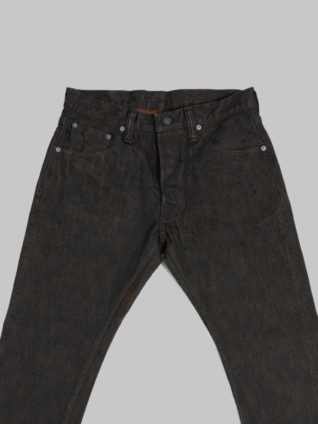 Pure Blue Japan PER-EX-019-BK 15oz Black x Persimmon Extra Slub Relaxed Tapered Jeans