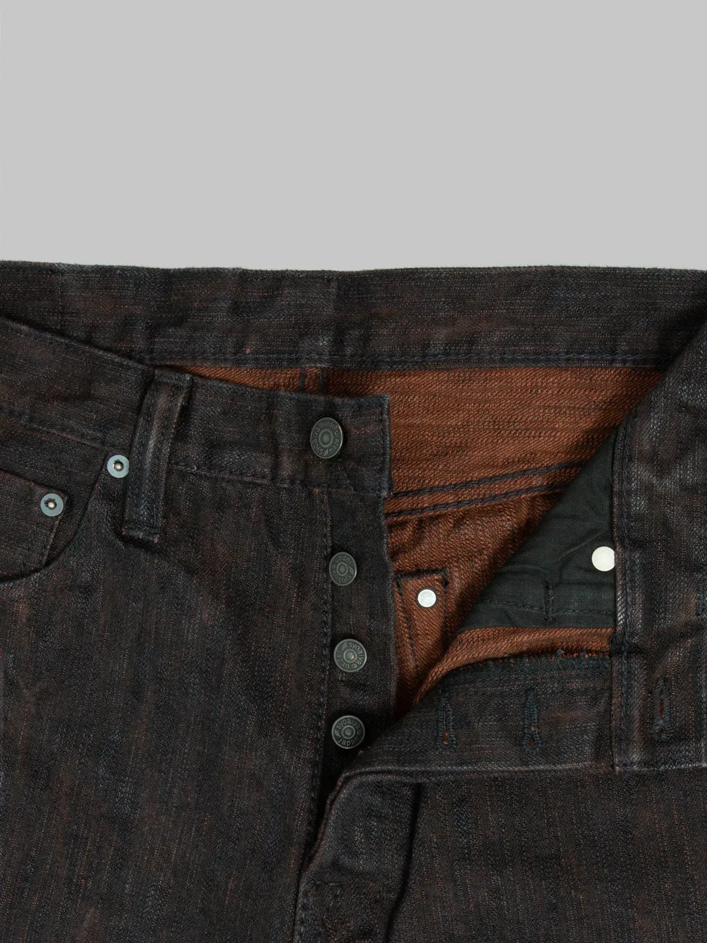 Pure Blue Japan PER-EX-019-BK 15oz Black x Persimmon Extra Slub Relaxed Tapered Jeans