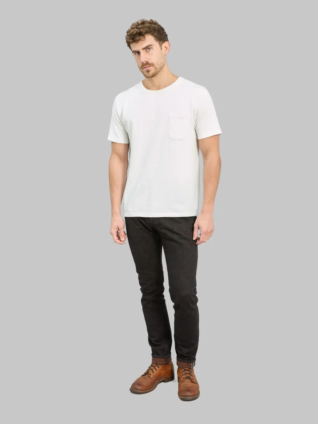 Pure Blue Japan PER-EX-019-BK 15oz Black x Persimmon Extra Slub Relaxed Tapered Jeans