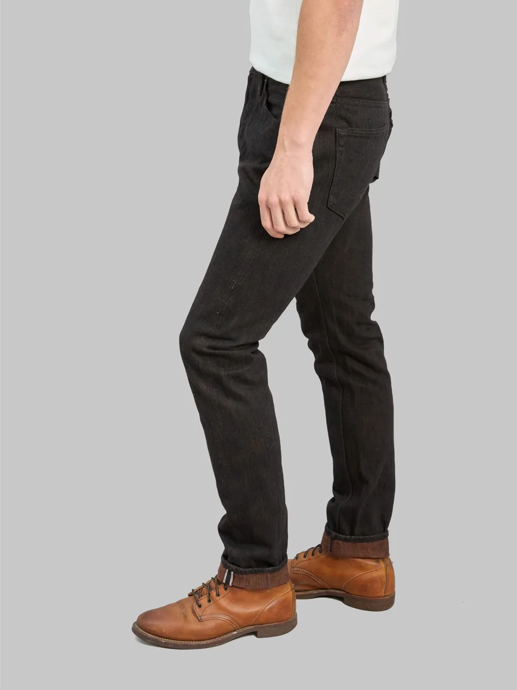 Pure Blue Japan PER-EX-019-BK 15oz Black x Persimmon Extra Slub Relaxed Tapered Jeans