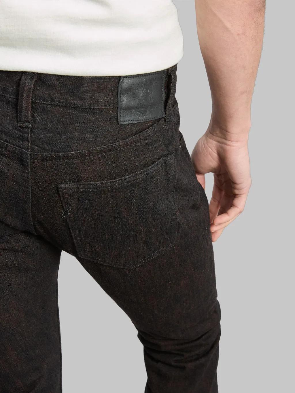 Pure Blue Japan PER-EX-019-BK 15oz Black x Persimmon Extra Slub Relaxed Tapered Jeans