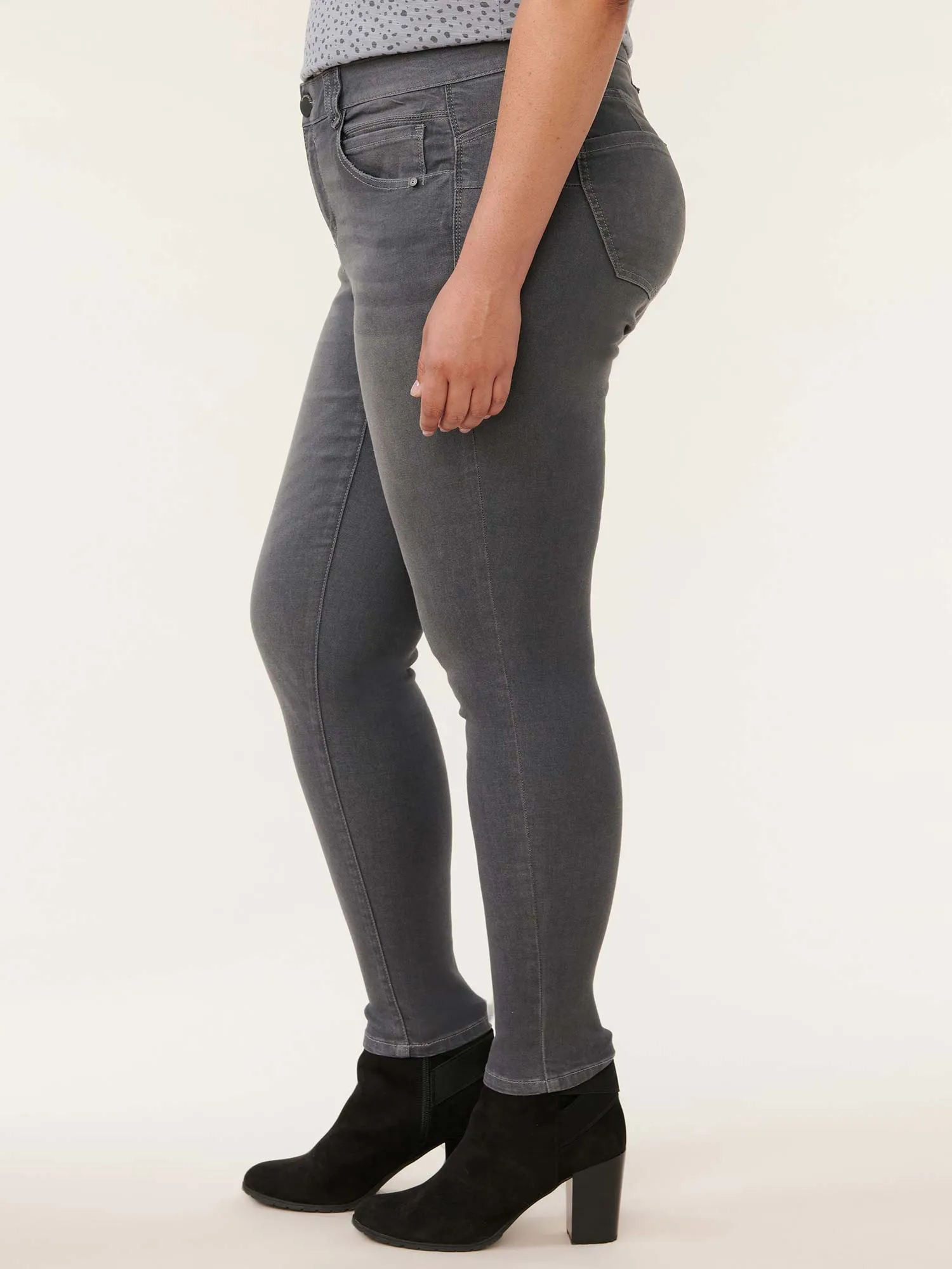 "Ab"solution® Grey Denim Booty Lift Plus Jeggings