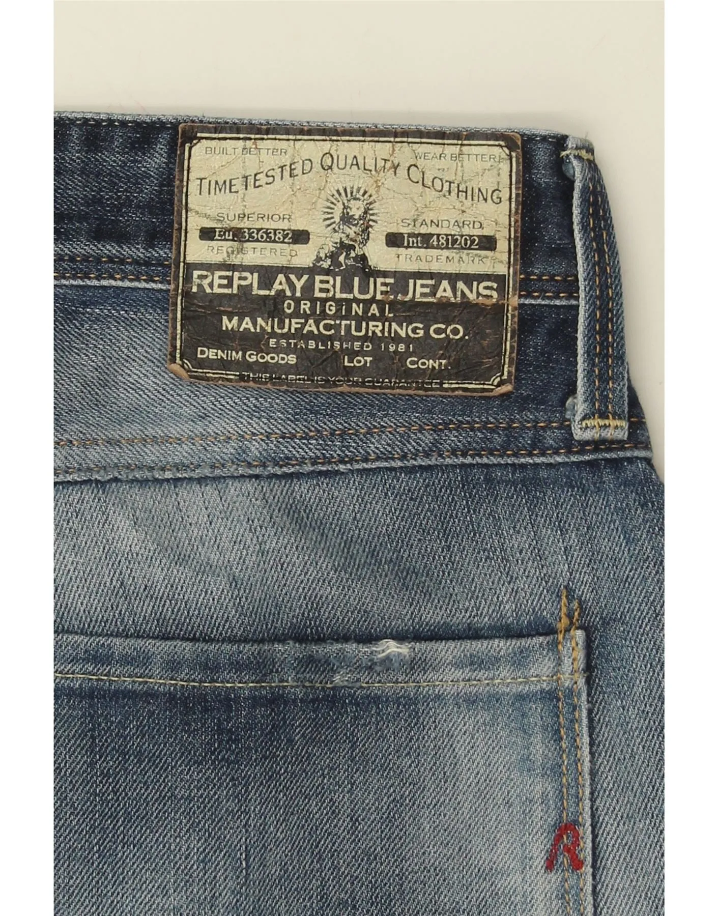 REPLAY Mens Slim Jeans W36 L32 Navy Blue
