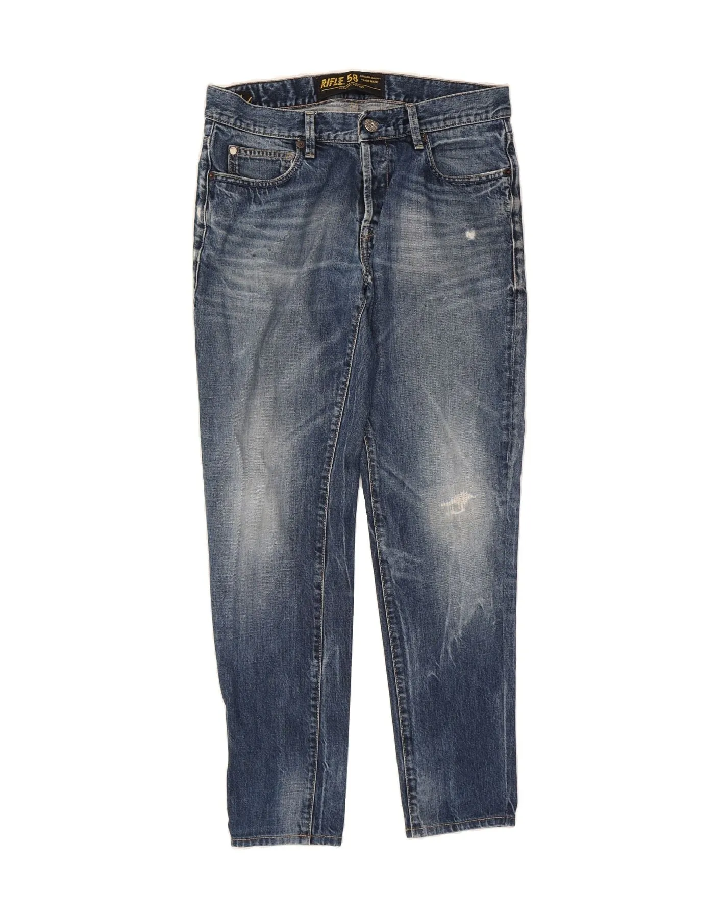 RIFLE Mens Slim Jeans W31 L31 Blue Cotton