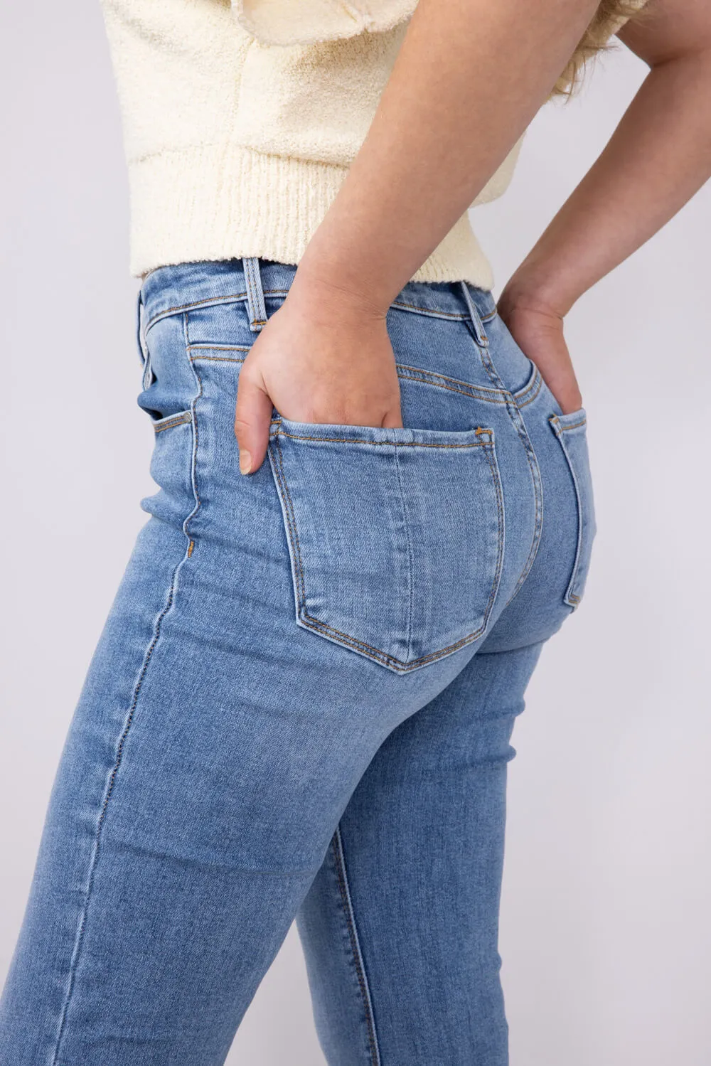Risen Mid Rise Flare Jeans for Women | RDP5404CH-MD