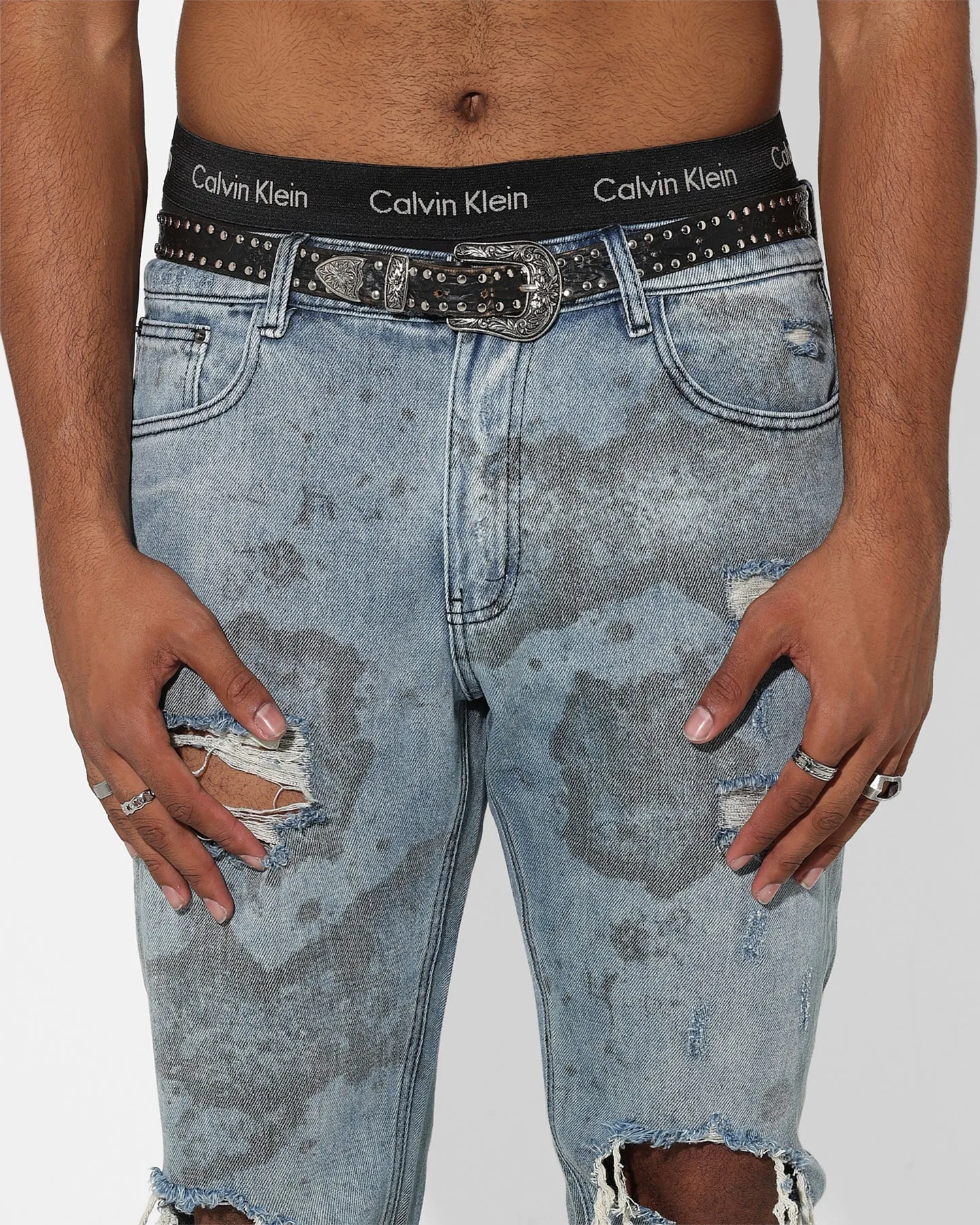 Saint Morta Acid Destroyer Jeans Blue/Black