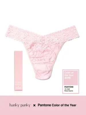 Signature Lace Original Rise Thong | PANTONE 13-1520 Rose Quartz