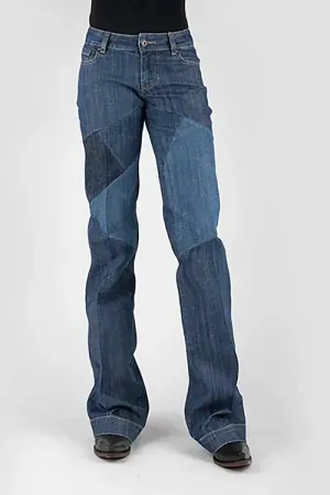 Stetson 214 Trouser Fit Patchwork ( Denim Dark Wash )- Women's Jeans
