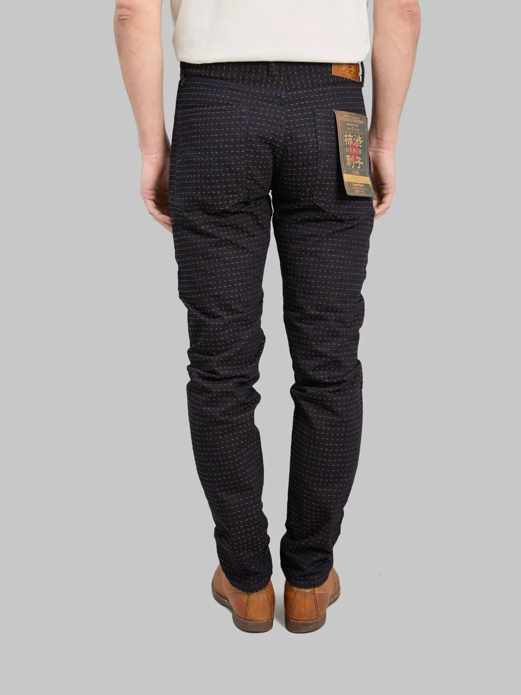 Studio D'Artisan D1897 15.5oz Kakishibu Sashiko Relaxed Tapered Jeans
