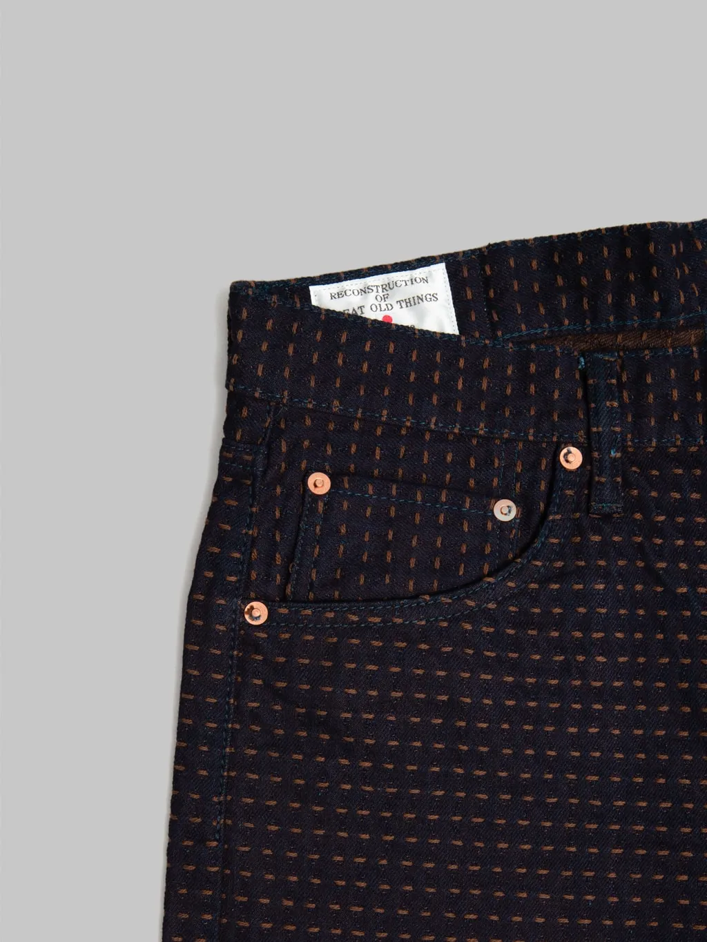 Studio D'Artisan D1897 15.5oz Kakishibu Sashiko Relaxed Tapered Jeans