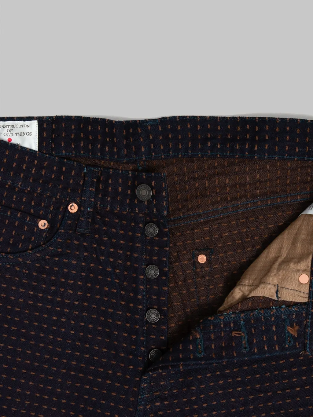 Studio D'Artisan D1897 15.5oz Kakishibu Sashiko Relaxed Tapered Jeans