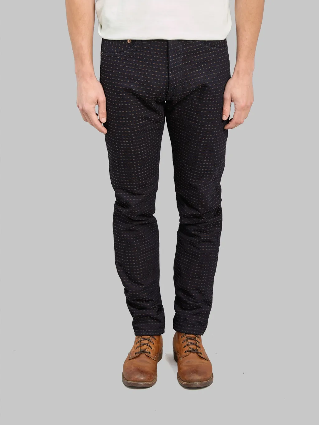 Studio D'Artisan D1897 15.5oz Kakishibu Sashiko Relaxed Tapered Jeans